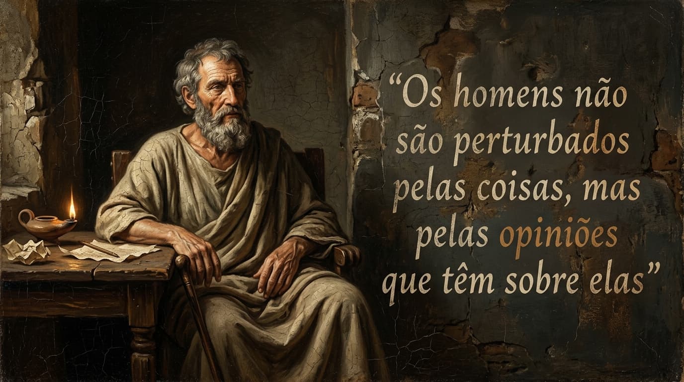 Epicteto colocou entre os acontecimentos e o sofrimento uma diferença decisiva: “Os homens não são perturbados pelas coisas, mas pelas opiniões que têm sobre elas”
