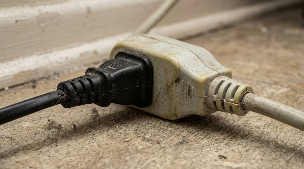 Extensão elétrica escondida atrás do móvel esquenta mesmo com poucos aparelhos, e cabo enrolado ou contato ruim pode elevar a temperatura sem chamar atenção