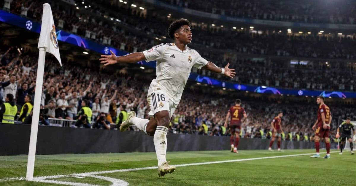 Endrick marca e Real Madrid vira sobre a Roma com três gols em sete minutos