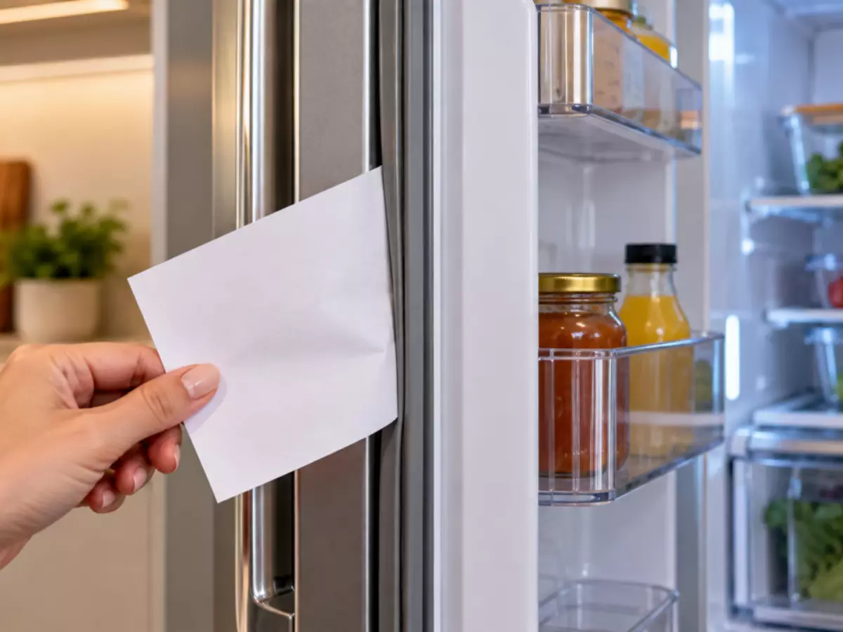 Colocar uma folha de papel sob a borracha da geladeira e puxar devagar: o teste simples que mostra quando a vedação perdeu força