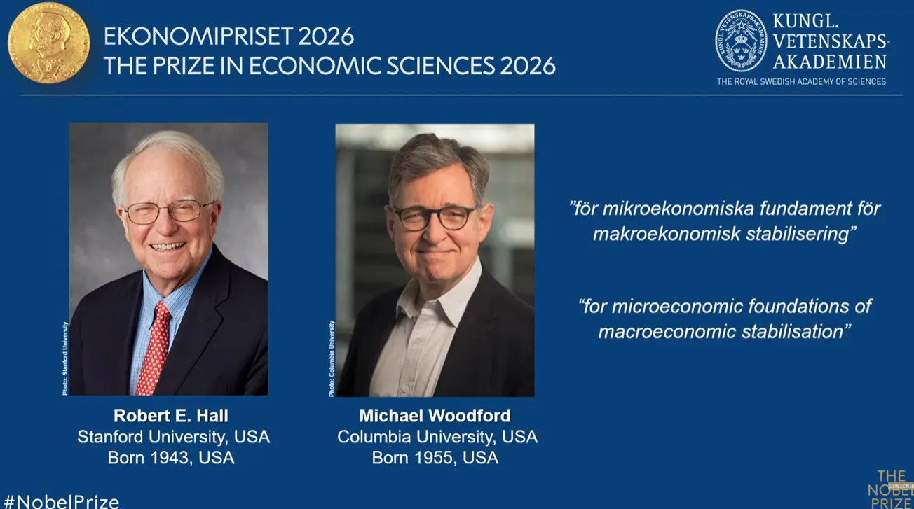 Nobel de Economia 2026 vai para Robert E. Hall e Michael Woodford por seus estudos sobre estabilização econômica