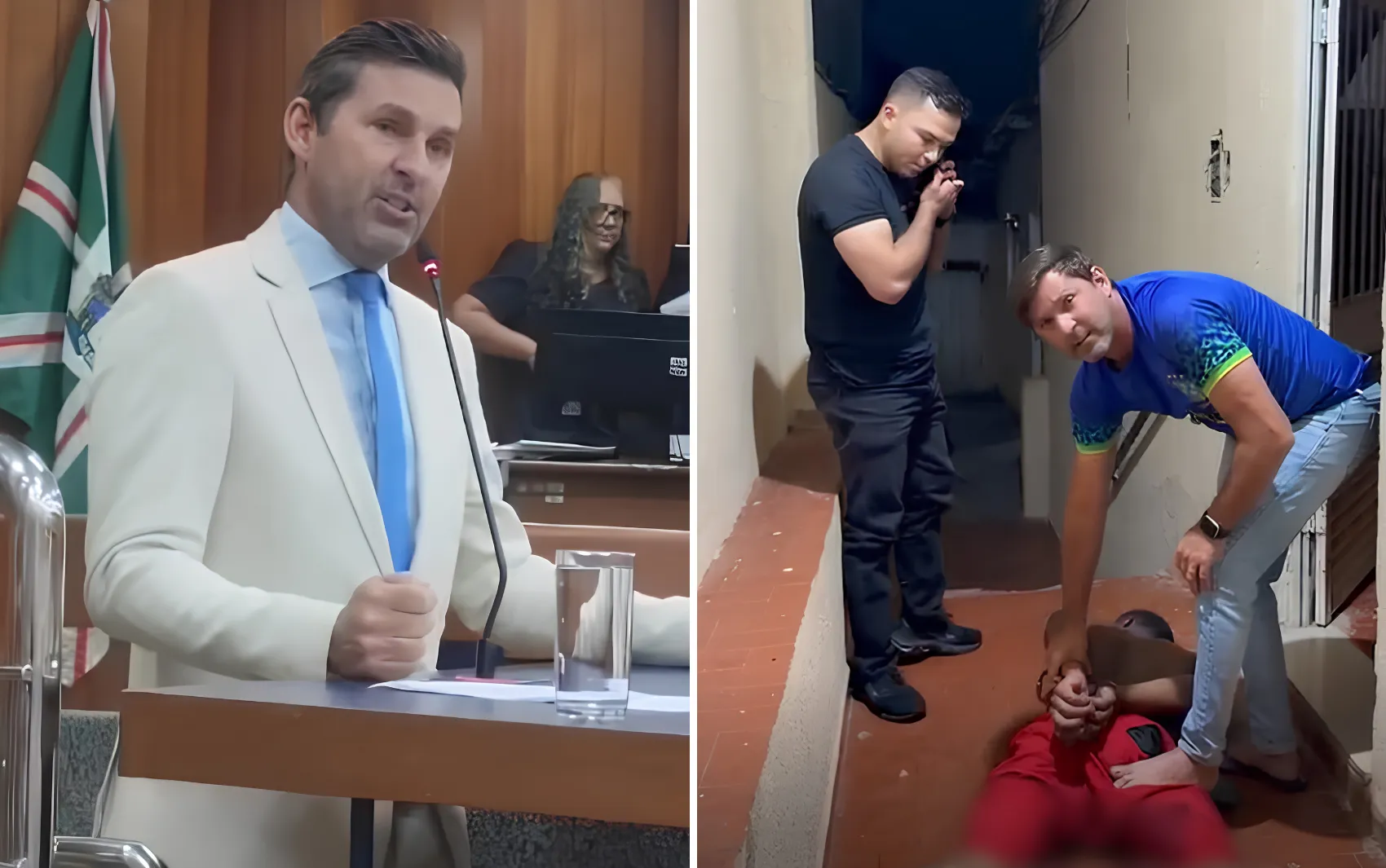 Vereador e cabo da PM perseguem e prendem homem que tentava matar a ex-mulher, em Goiás; vídeo