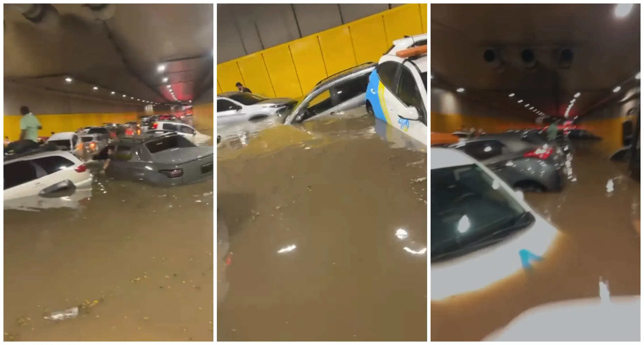 Seis bombas funcionaram sem parar, mas não conseguiram evitar alagamento que deixou 28 veículos submersos em túnel de SP