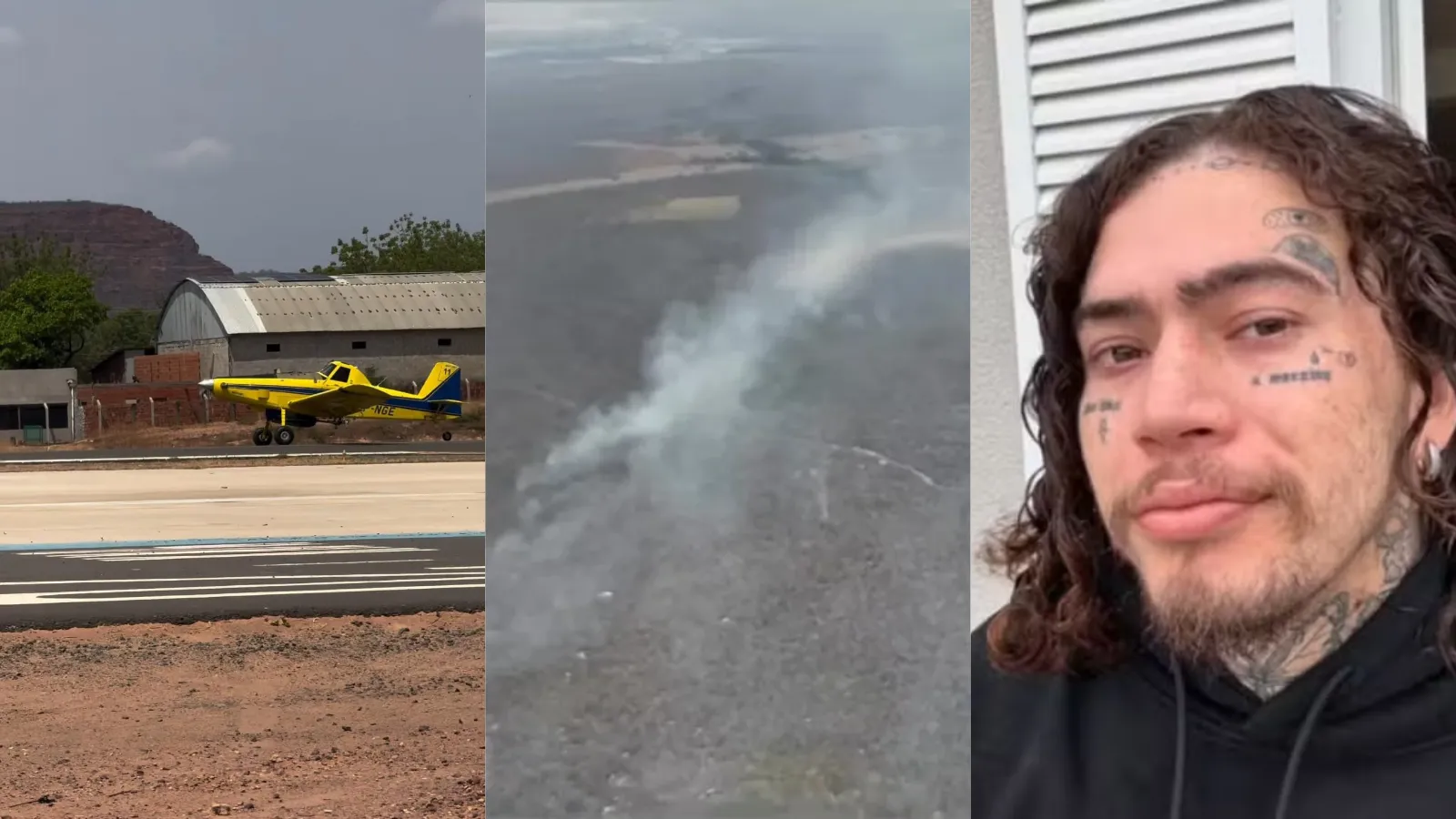 Incêndio se aproxima de casas em cidade do PI; avião alugado por Whindersson Nunes auxilia no combate do principal foco do fogo