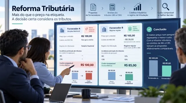 Reforma Tributária muda comparação entre fornecedores e exige nova leitura de custos em Compras